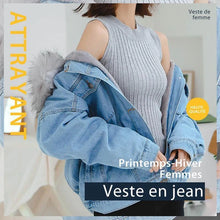 Charger l&#39;image dans la galerie, Veste en jean d&#39;hiver pour femmes
