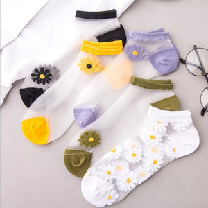 Chaussettes Marguerites Translucides (5 paires)