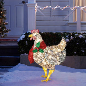 Poulet Illuminé Avec Echarpe Décoration Des Fêtes