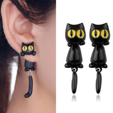 Charger l&#39;image dans la galerie, Boucles d&#39;Oreilles Uniques Chat Yeux Jaunes
