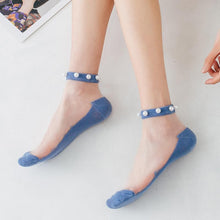 Charger l&#39;image dans la galerie, Chaussettes Transparentes avec Perles pour Femmes
