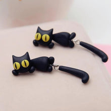 Charger l&#39;image dans la galerie, Boucles d&#39;Oreilles Uniques Chat Yeux Jaunes
