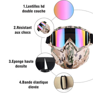 Ciaovie™ Lunettes de Motocross avec Masque Détachable