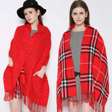 Charger l&#39;image dans la galerie, Ciaovie™ Hiver Femmes Châle à Plaid avec Poches
