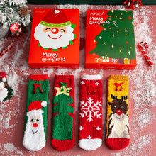 Charger l&#39;image dans la galerie, Coffret Cadeau De Noël Chaussettes En Molleton Corail
