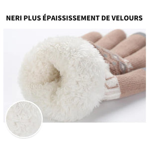 Femme Gants Hiver Chaud Avec Doublés