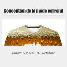 Charger l&#39;image dans la galerie, T-shirt à manches courtes à bulles de bière 3D Fashion
