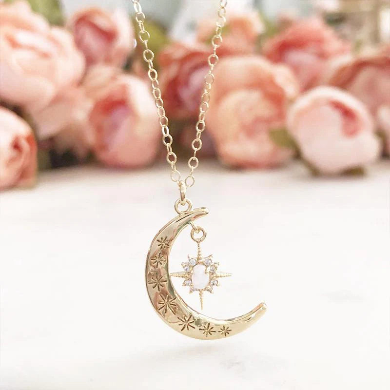 Collier Croissant de Lune & Soleil