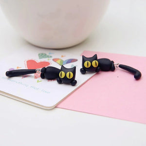 Boucles d'Oreilles Uniques Chat Yeux Jaunes