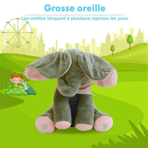 Éléphant en peluche, jeu de cache-cache électrique