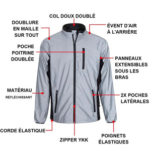 Veste de Cyclisme Haute Visibilité Totalement Réfléchissante