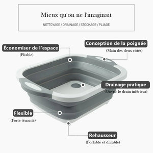 Planche à Découper Pliante Avec Bac à Vaisselle