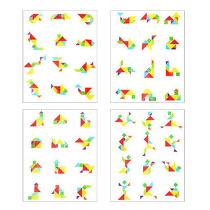 Magnétique Tangram Jeu Puzzle Coloré en Bois