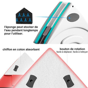 Nettoyant magnétique pour vitres double face