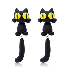 Charger l&#39;image dans la galerie, Boucles d&#39;Oreilles Uniques Chat Yeux Jaunes
