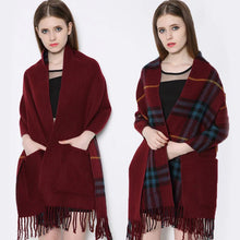 Charger l&#39;image dans la galerie, Ciaovie™ Hiver Femmes Châle à Plaid avec Poches
