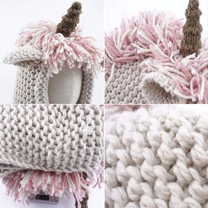 Bonnet Écharpe Licorne en Tricot