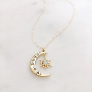 Collier Croissant de Lune & Soleil