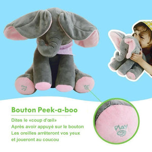 Éléphant en peluche, jeu de cache-cache électrique