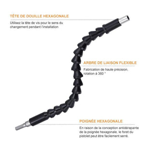 Extension Flexible de Foret Tournevis Arbres Souples