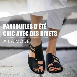 Pantoufles d’Été Chic avec Des Rivets